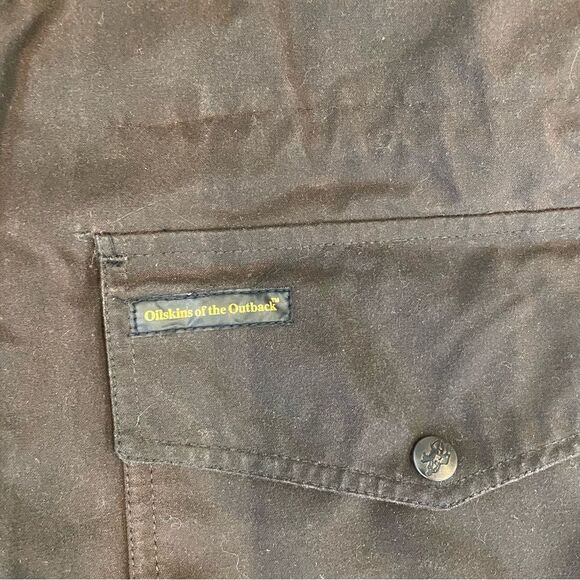 Outback Trading Company Oilskin Slicker Brown Coat Jacket Size Medium - Picture 2 of 7